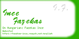 ince fazekas business card